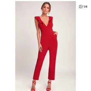 Lulu’s Red Jumpsuit Size S